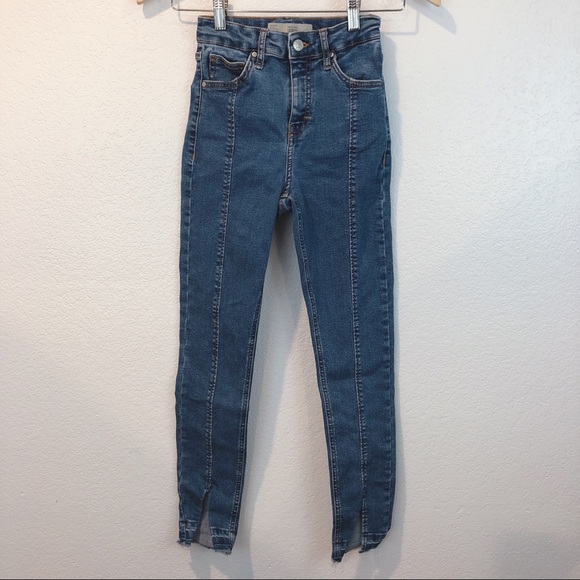 Topshop Moto Jamie HW Ponte Skinny Side Slit Jeans - Picture 3 of 12